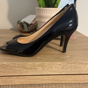 Cole Haan Patent Leather Peep-Toe Heels
